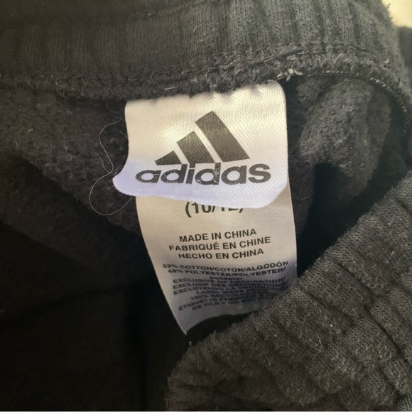 adidas kids/boys Black Sweatpants with Elastic Cuffs and Stripes medium 10/12 - Picture 3 of 6